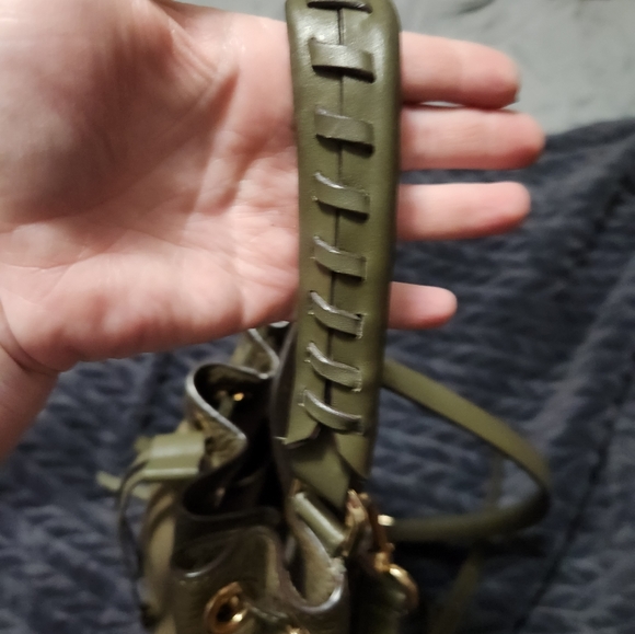 MK Backpack purse, dark green. main image 4